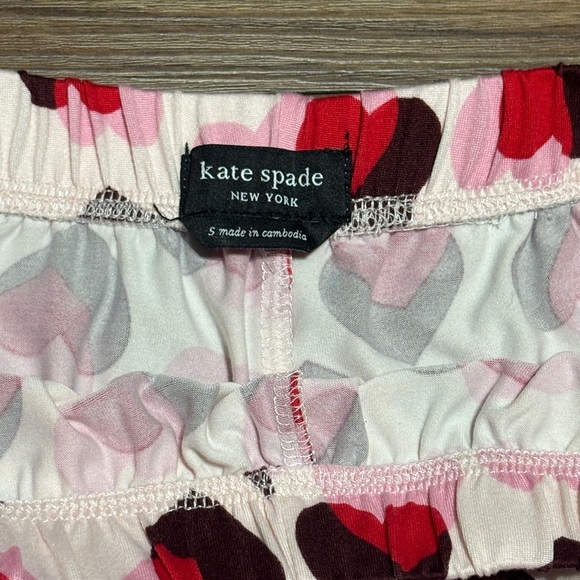 kate spade Heart Print Pajama Bottoms - Pink, Red, Black Size: Small - Picture 2 of 7